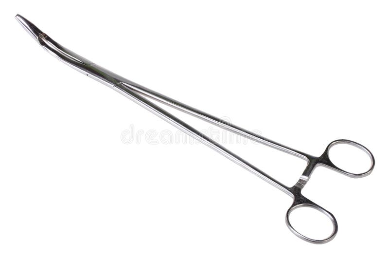 Para stali nierdzewnej chirurgicznie forceps nad białym tłem fotografia stock Para stali nierdzewnej chirurgicznie forceps nad białym tłem fotografia stock