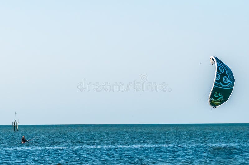 Para surfer in the pamlico sound bay