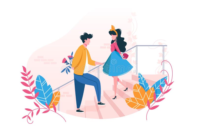 Para w miłości na dacie royalty ilustracja Para w miłości na dacie royalty ilustracja