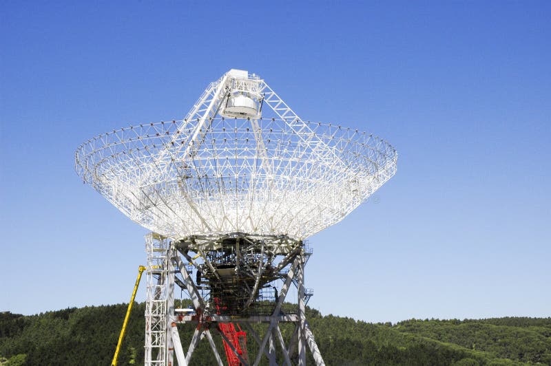 Parabolic antenna of an astronomical observatory stock photography