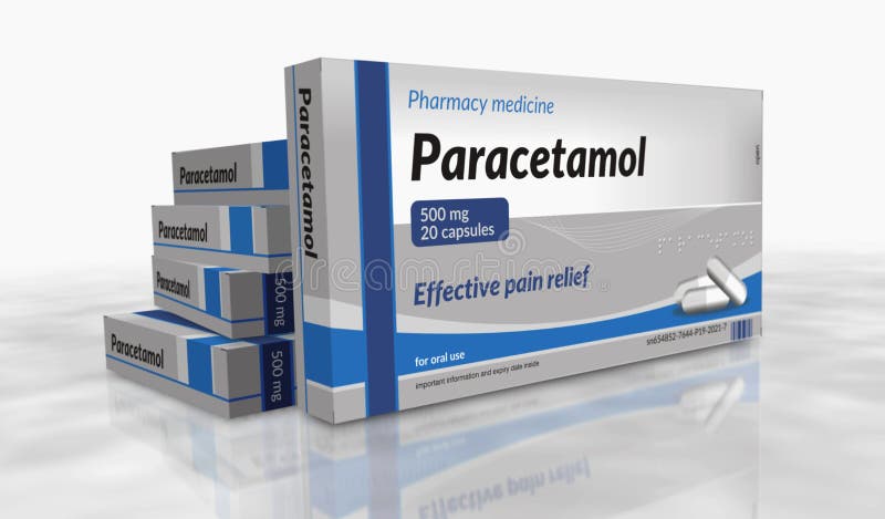 Paracetamol and painkiller tablets pack 3d illustration