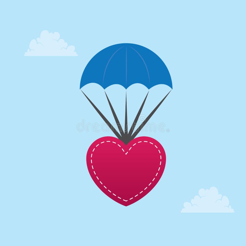 Parachuting Heart stock vector. Illustration of valentine 31010651