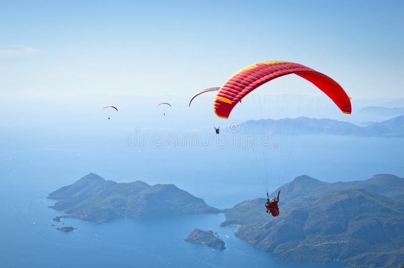 Parachuting stock image. Image of extreme, location, island 56984755