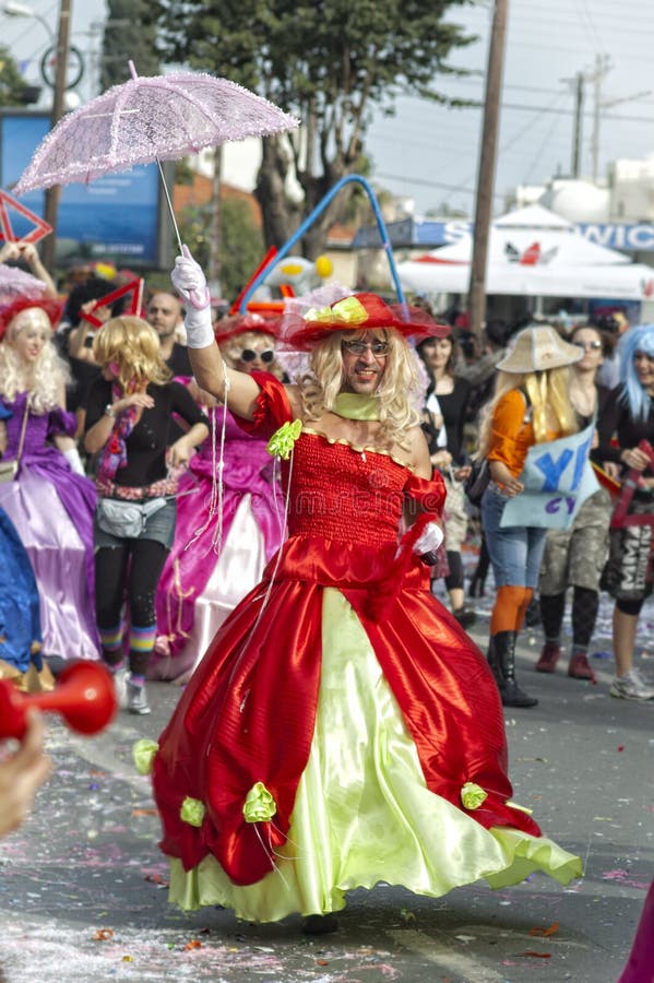 Desfile do Carnaval de Limassol, 14 de fevereiro de 2010 fotos de stock royalty free