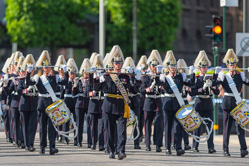 Parade with the the Army Music Corps royalty free stock image