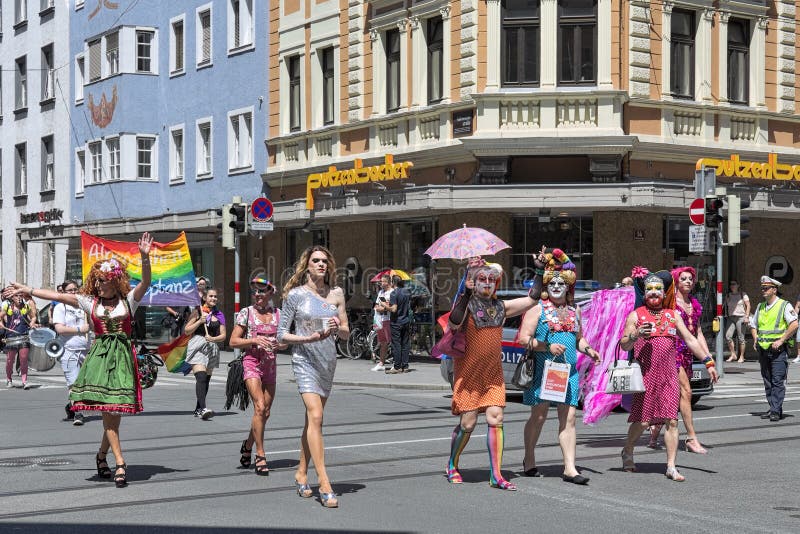 Parade during the Christopher Street Day in Innsbruck, Austria ...