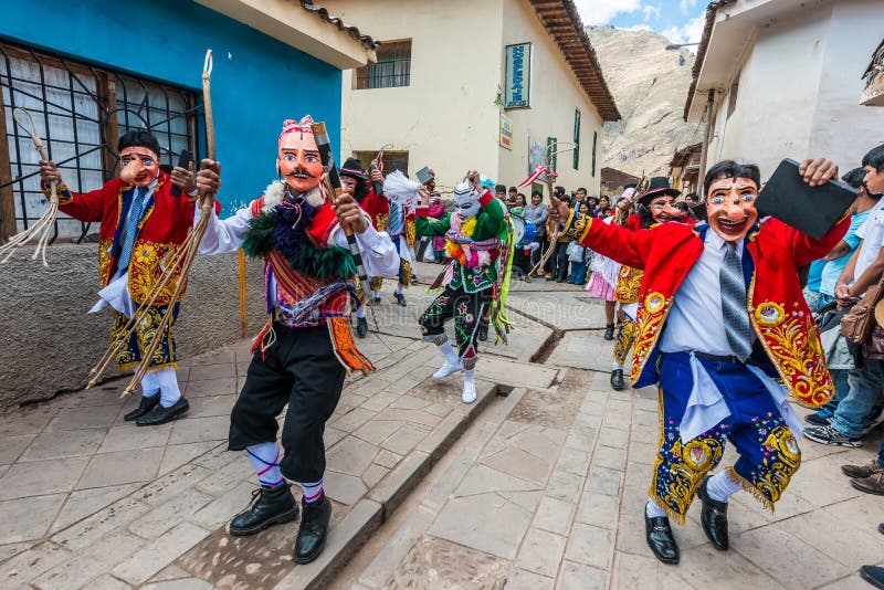 Parade peruanische Anden Pisac Peru Virgen Del Carmen stockbilder Parade peruanische Anden Pisac Peru Virgen Del Carmen stockbilder