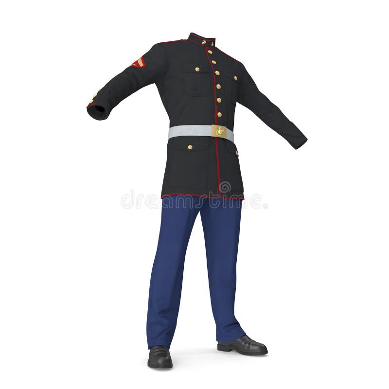 Parade Uniform of US Marine Corps Isolated on White Background 3D Illustration royalty free illustration Parade Uniform of US Marine Corps Isolated on White Background 3D Illustration royalty free illustration