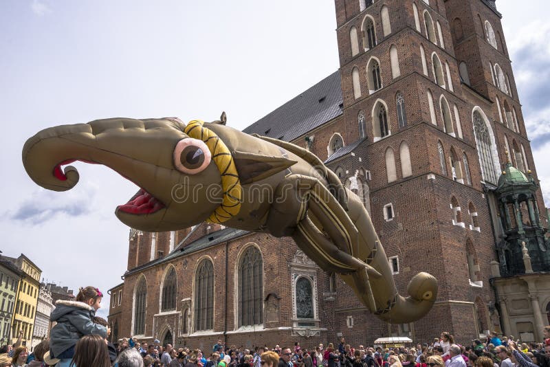 Parade of dragons in Krakow, Poland.nOn June 1, was held an annual parade of dragons and a contest for the most beautiful Dragon in disguise.n. Parade of dragons in Krakow, Poland.nOn June 1, was held an annual parade of dragons and a contest for the most beautiful Dragon in disguise.n