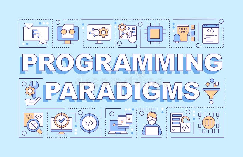 Paradigme de programare 'Word concepts blue banner' vector illustration