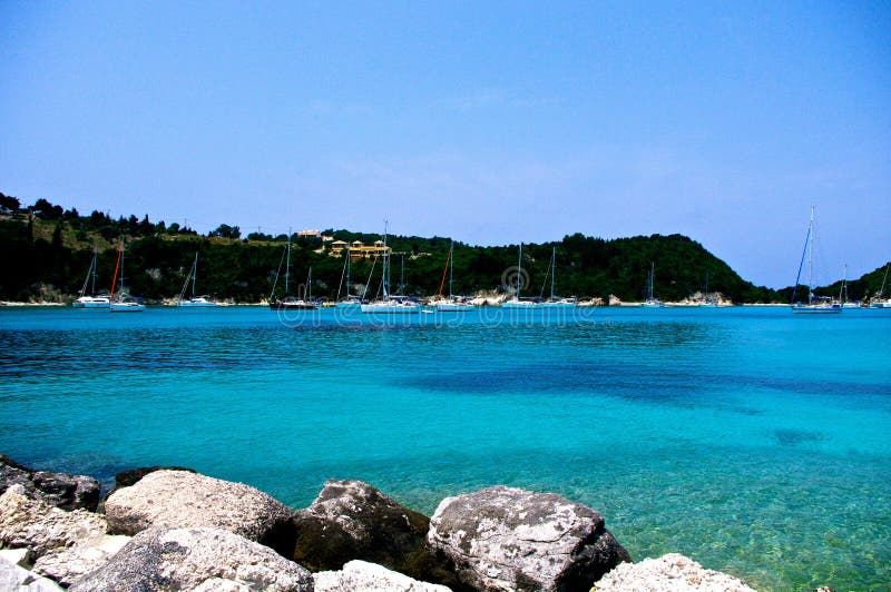 Paradijs op Paxos, Griekenland royalty-vrije stock foto Paradijs op Paxos, Griekenland royalty-vrije stock foto