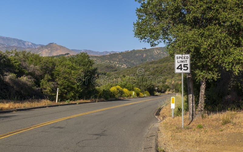 Santa Barbara, USA - May 31 2018: Paradise Road, Santa Barbara, Santa Ynez Mountains, California, United States of America, North America. Santa Barbara, USA - May 31 2018: Paradise Road, Santa Barbara, Santa Ynez Mountains, California, United States of America, North America