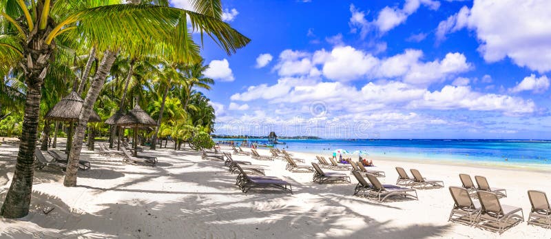 Paradise tropical beach scenery. Mauritius island holidays