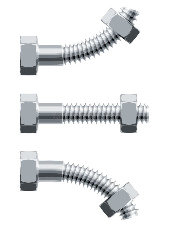 Three phases of erection bolts from 'flabby' to 'hard'. Eps8. CMYK. Organized by layers. One global color. Gradients free. Three phases of erection bolts from 'flabby' to 'hard'. Eps8. CMYK. Organized by layers. One global color. Gradients free.