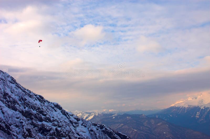 Paraglide in mountains