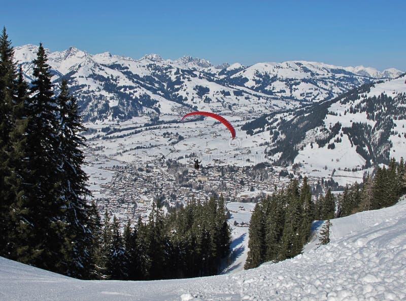 Paraglider over Gstaad