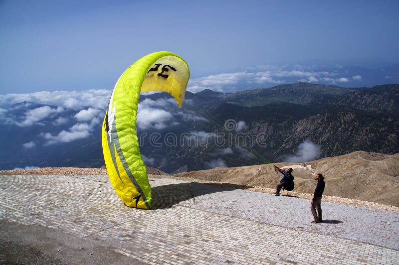 Paragliding flying