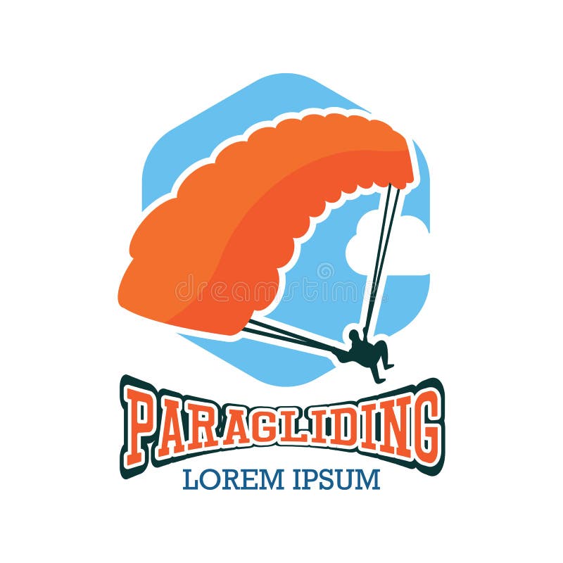 Paragliding Logo With Text Space For Your Slogan / Tag Line Stock