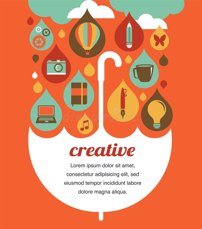 Paraguas Creativo - Idea Concepto De Diseño del Vector - Ilustración de colorido, negocios: 35598529