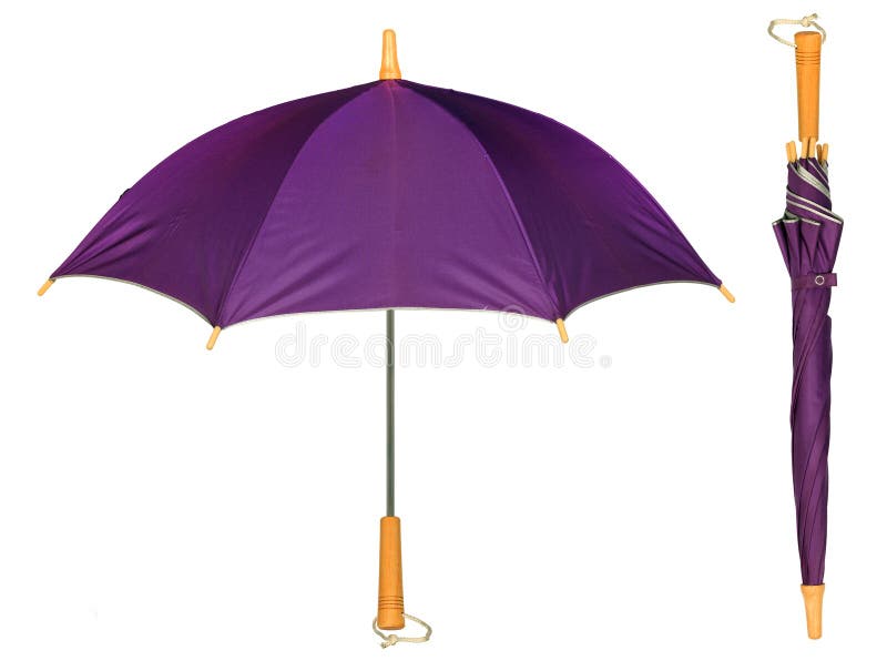 Paraguas simple púrpura aislado
