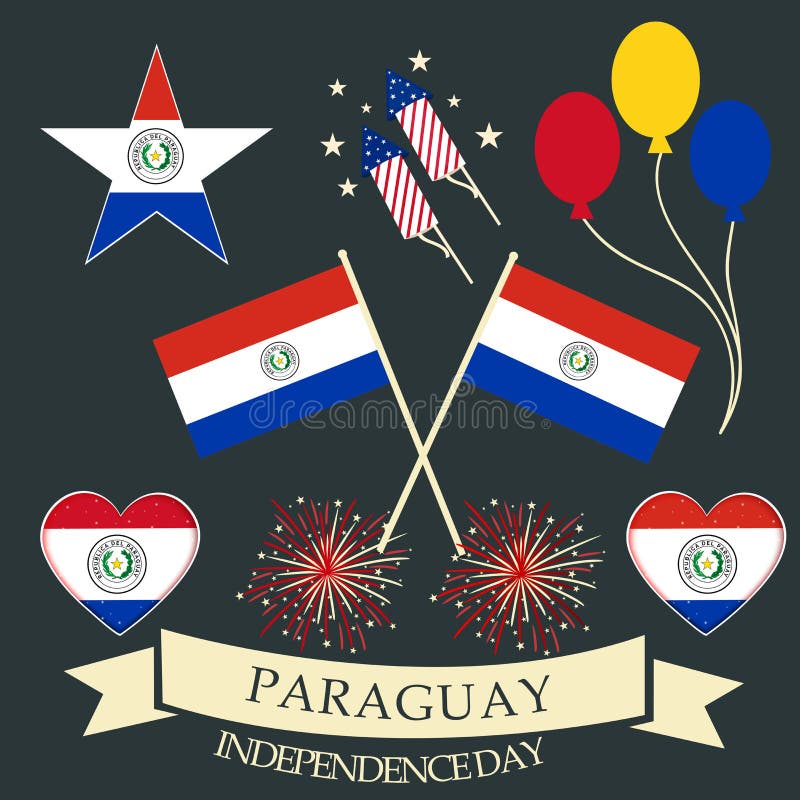 Paraguay Independence Day stock illustration. Illustration of fancy - 70981969