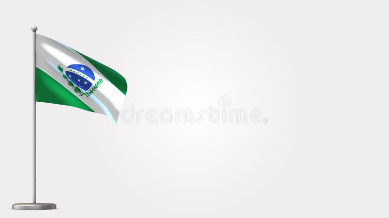 Parana 3D Waving Flag Illustration on Flagpole. Stock Illustration -  Illustration of wind, wave: 161358523