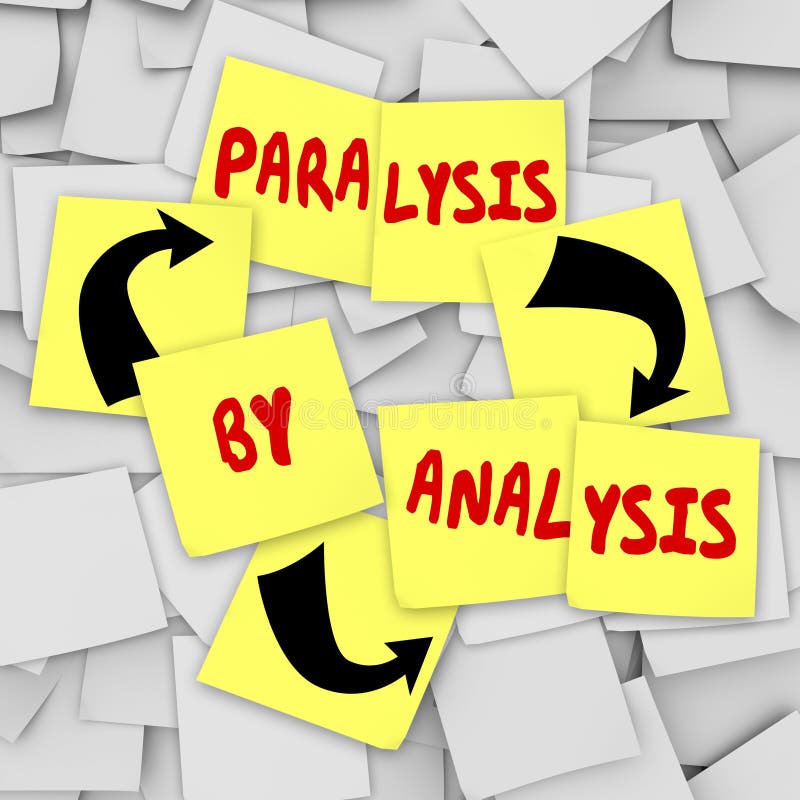 Paralysie par les notes collantes d'analyse au-dessus du problème de pensée Indecis illustration libre de droits Paralysie par les notes collantes d'analyse au-dessus du problème de pensée Indecis illustration libre de droits