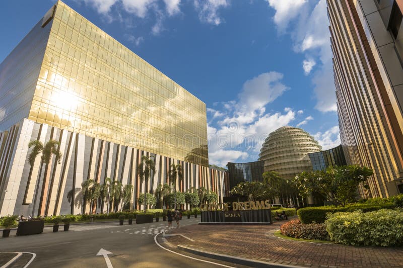 Paranaque, Metro Manila, Philippines - City of Dreams Manila, a luxury integrated resort and casino complex stock images