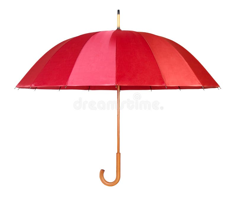 Opened red umbrella isolated on white. Opened red umbrella isolated on white