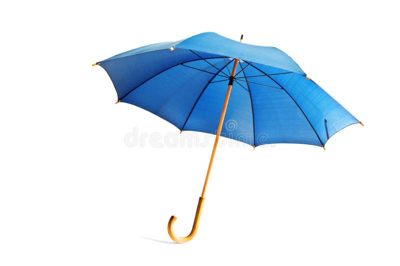 Blue umbrella isolated on white. Blue umbrella isolated on white