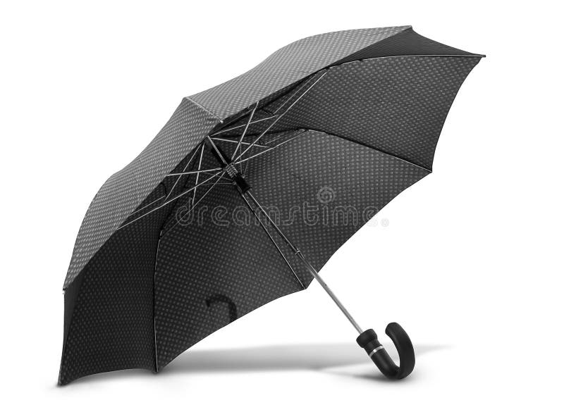 Black umbrella isolated on white. Black umbrella isolated on white
