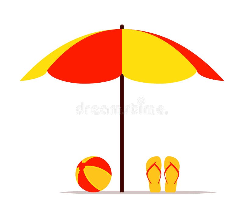Parapluie de plage, bascules électroniques et boule illustration libre de droits Parapluie de plage, bascules électroniques et boule illustration libre de droits