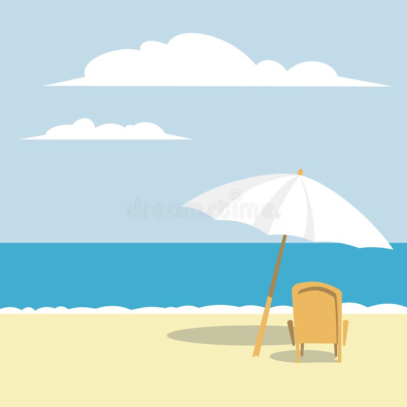 Parapluie et plage illustration libre de droits Parapluie et plage illustration libre de droits