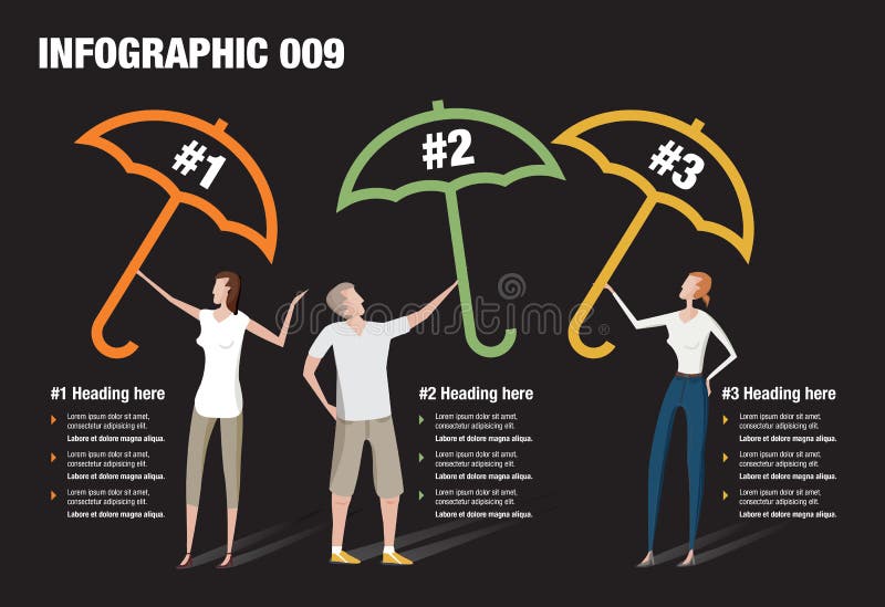 Paraply Infographic vektor illustrationer Paraply Infographic vektor illustrationer