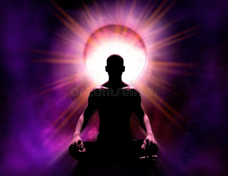 Parapsicologo universale Mind Power della meditazione e del chiarimento illustrazione di stock Parapsicologo universale Mind Power della meditazione e del chiarimento illustrazione di stock