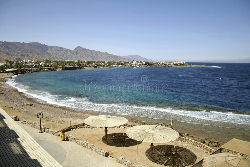 Parasol on beach, red sea