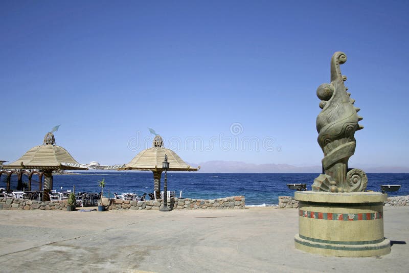 Parasol on beach, red sea