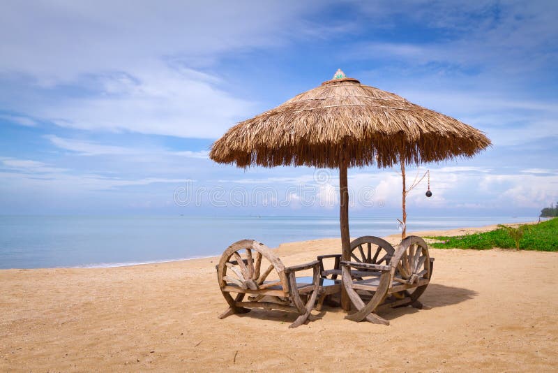 Parasol on the idyllic beach