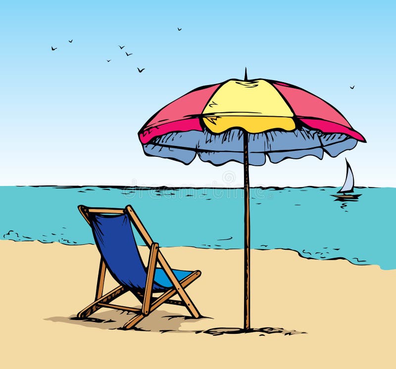 Parasol. Vector Drawing Icon Sign Stock Vector - Illustration of beach ...
