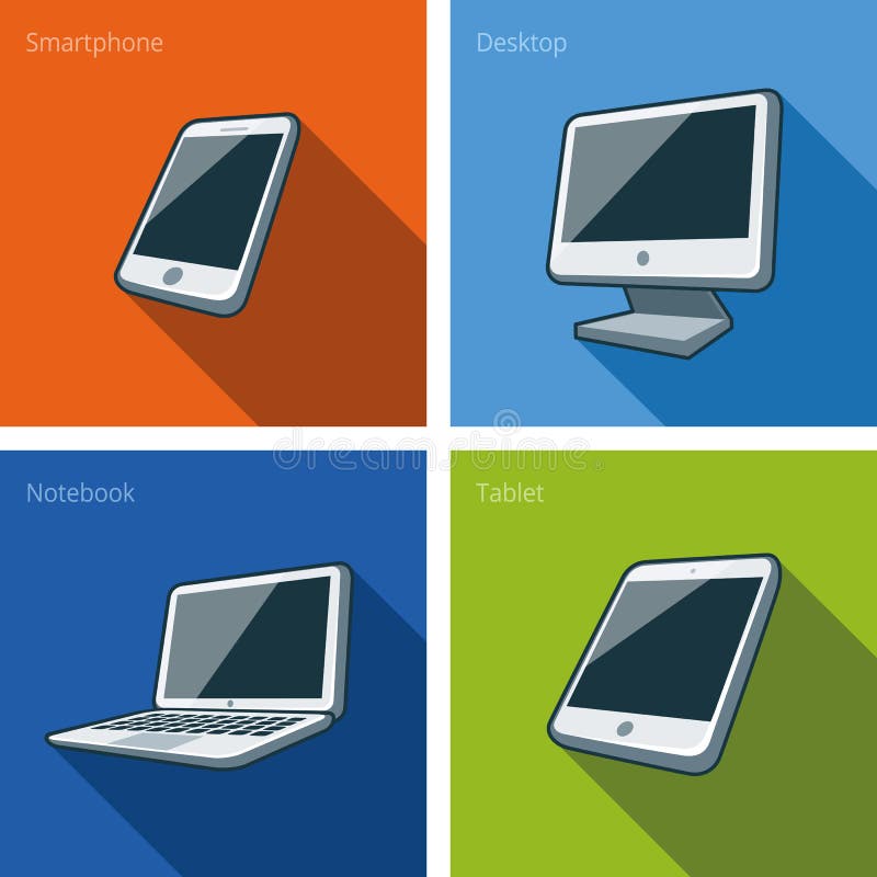 Parawanowi komputerowi przyrząda ilustracyjni z smartphone, laptop, mo ilustracji Parawanowi komputerowi przyrząda ilustracyjni z smartphone, laptop, mo ilustracji