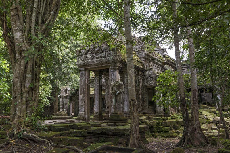 Parc archéologique d'Angkor de temple de Preah Kahn, Cambodge photographie stock Parc archéologique d'Angkor de temple de Preah Kahn, Cambodge photographie stock