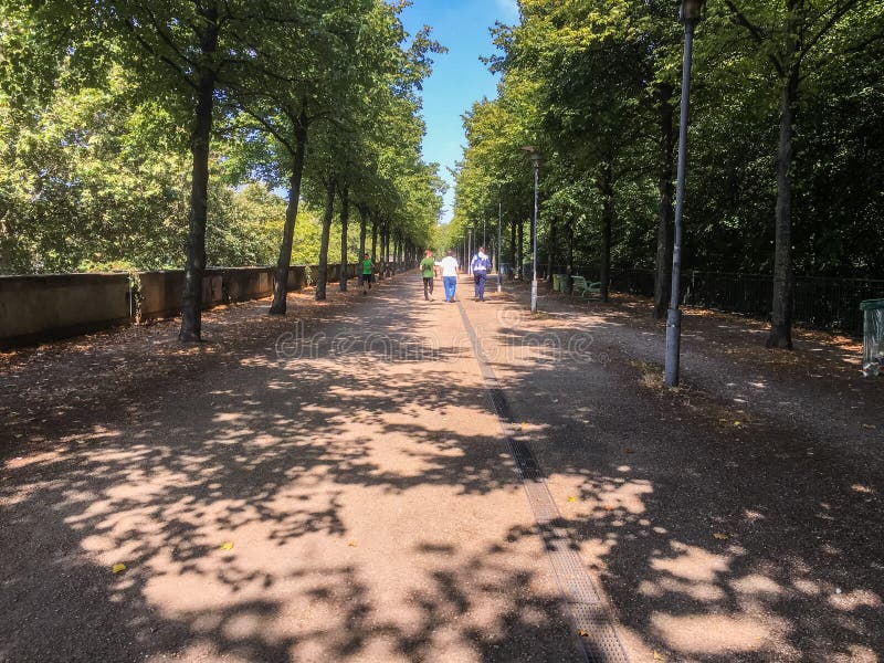 In Parc de Bercy nahe der Seine in Paris, Frankreich schlendern lizenzfreie stockbilder In Parc de Bercy nahe der Seine in Paris, Frankreich schlendern lizenzfreie stockbilder