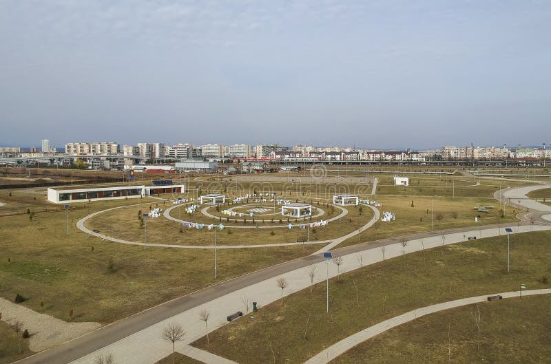 Parc municipal près de Ploiesti, Roumanie, vue aérienne photos stock Parc municipal près de Ploiesti, Roumanie, vue aérienne photos stock