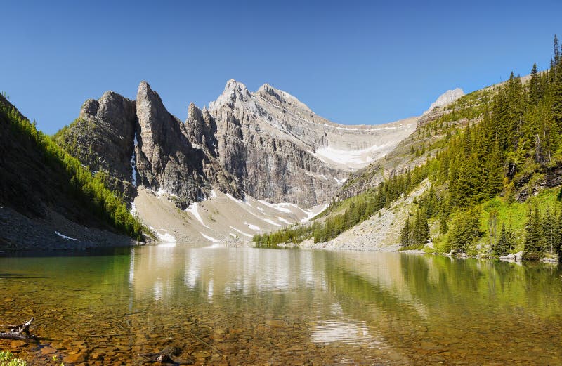 Lac Agnes Trail, Parc National De Banff Photo stock Image du nature