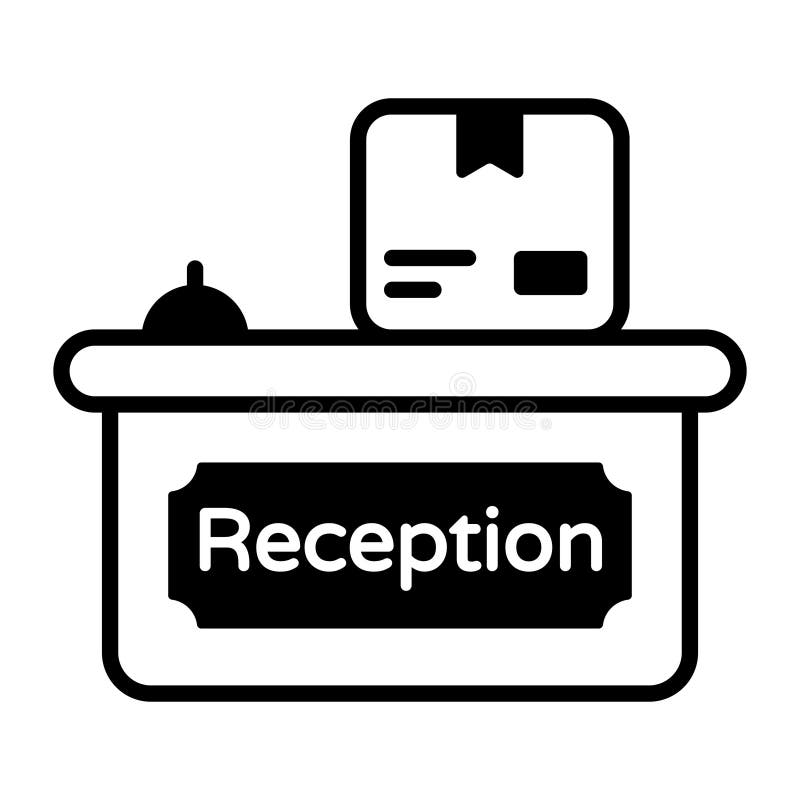Parcel Box on a Reception Desk, Delivery Service Vector Stock Vector