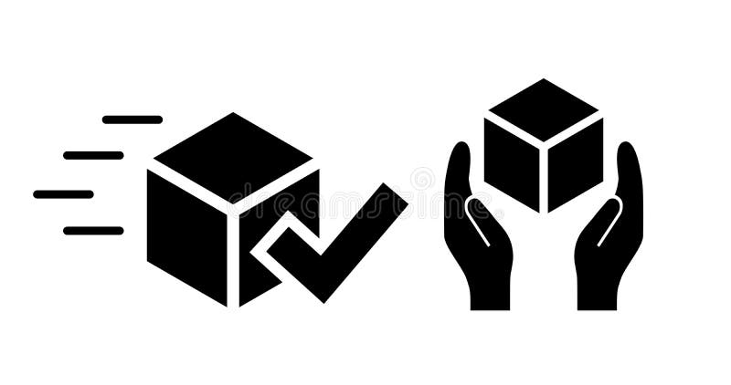 Parcel delivery icon, handle with care sign vector illustration