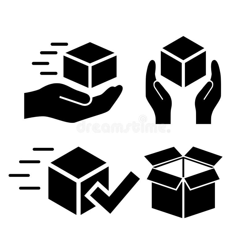Parcel delivery vector icon stock illustration