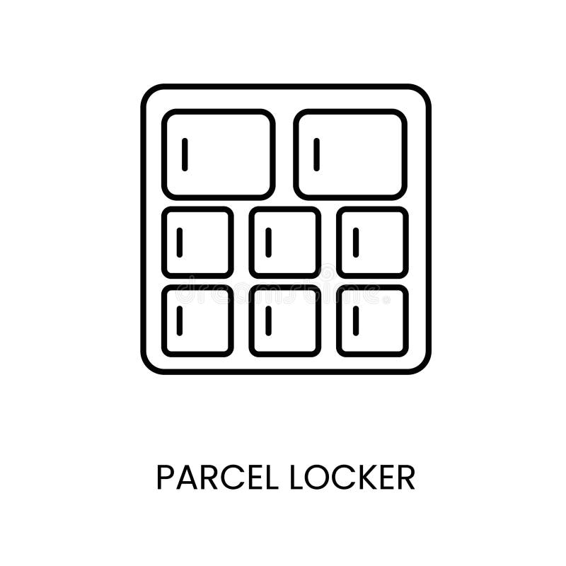 Parcel locker line vector icon with editable stroke vector illustration