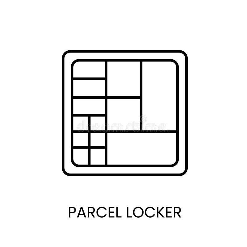 Parcel locker line vector icon with editable stroke vector illustration