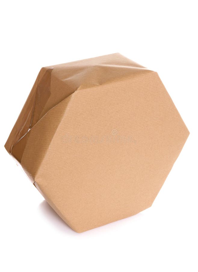 Parcel Wrapped in Brown Paper Stock Image Image of studio, white